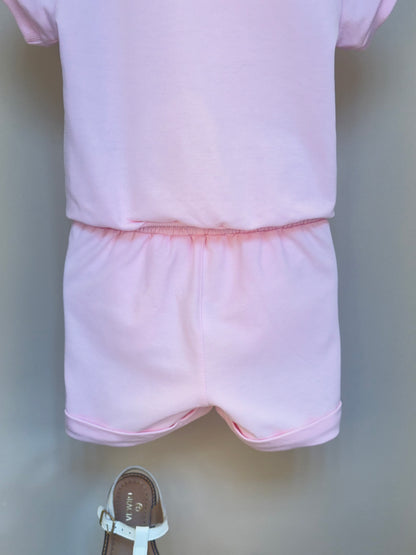 Conjunto Infantil Moletinho Comfy Blusa e Short Coelho 3D Rosa - Gabriela Aquarela