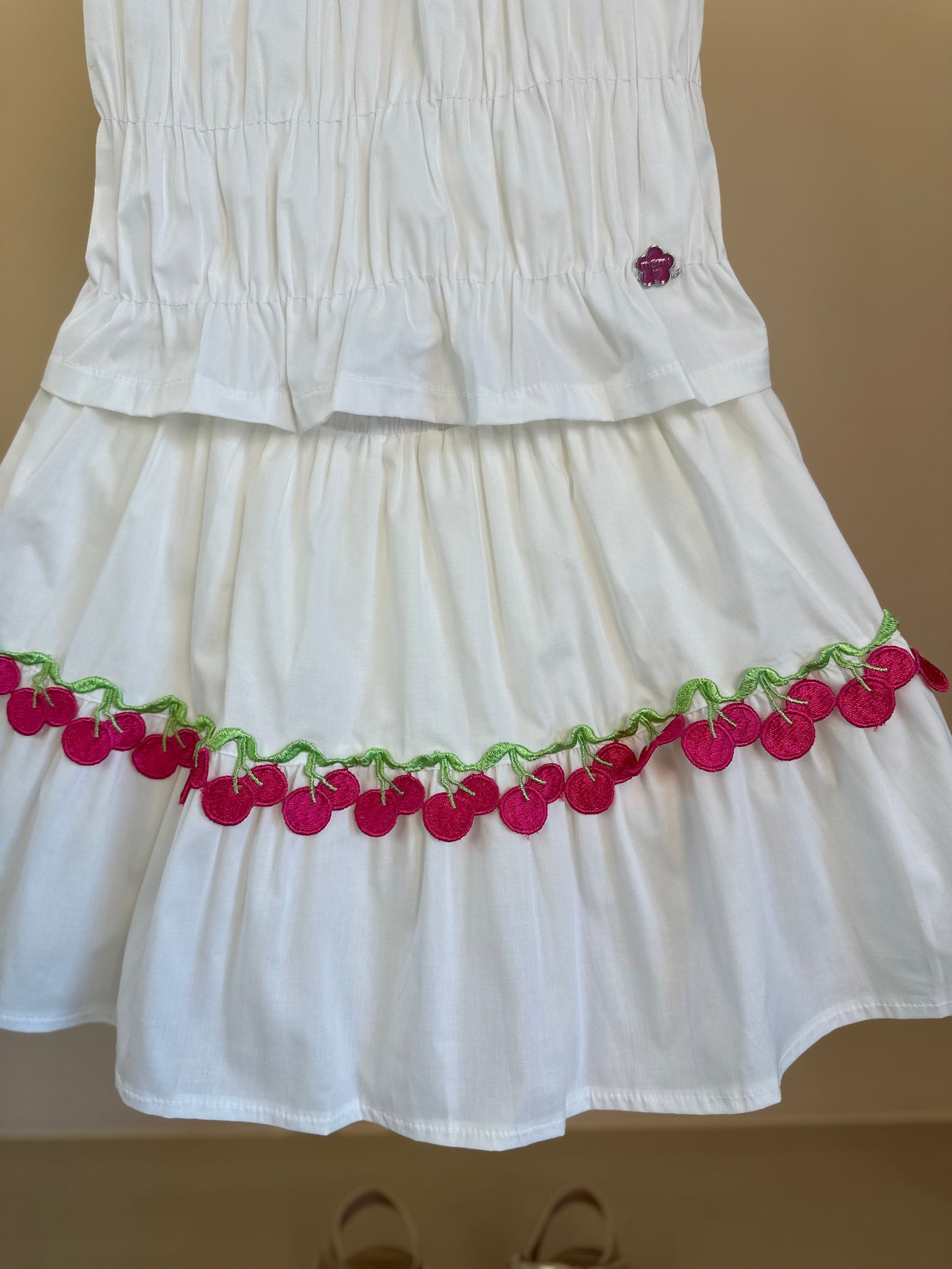 Conjunto Infantil Blusa e Saia Algodão Petit Cerejas - Momi