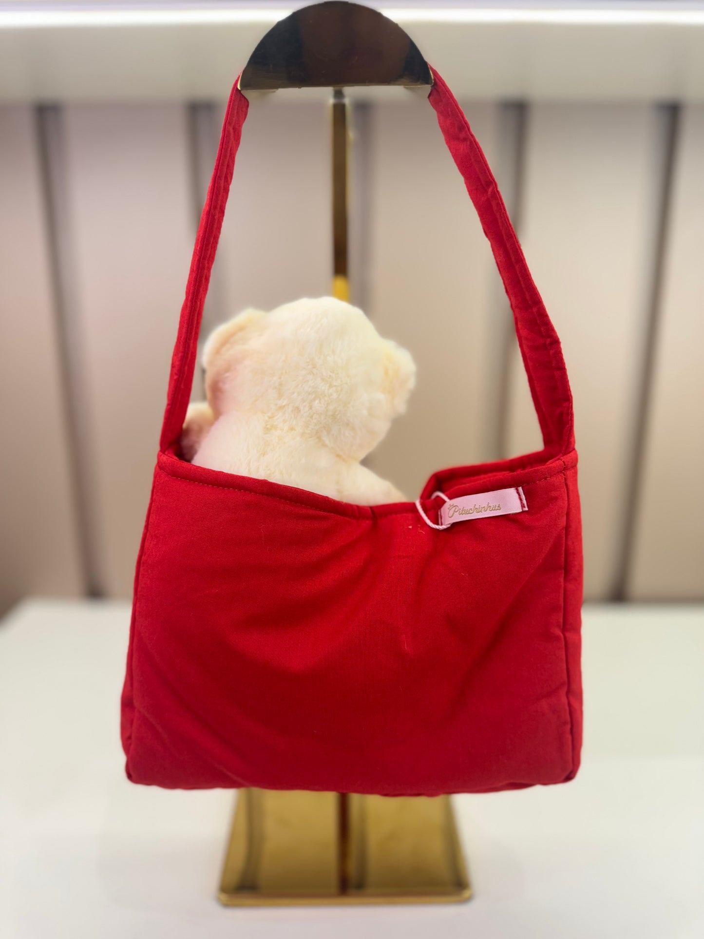 Bolsa Infantil Laço Puffer Pérolas Bordadas - Pituchinhus