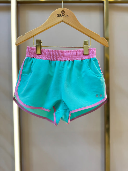 Shorts Infantil Letícia Verde Claro - Siri Kids