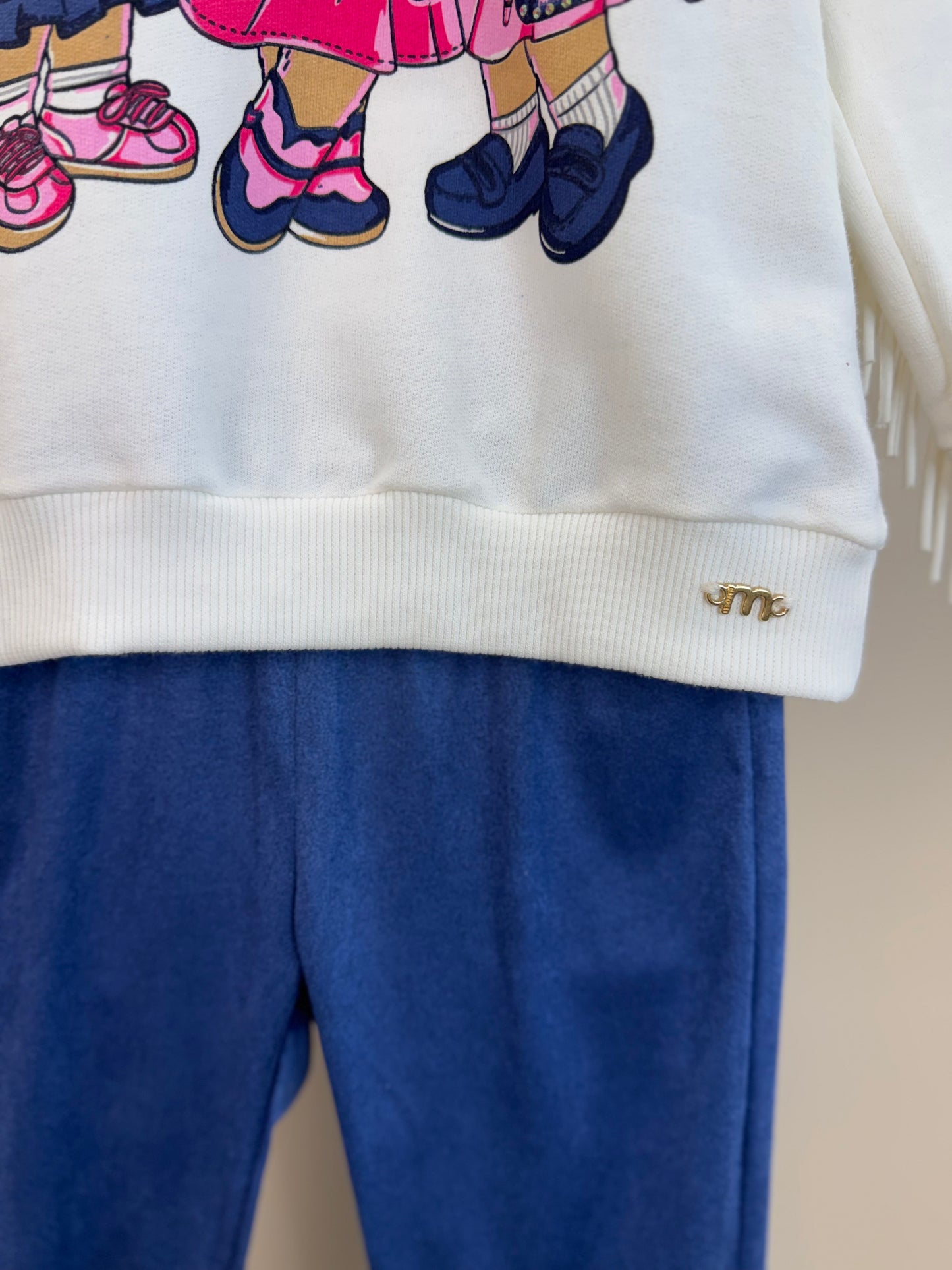Conjunto Infantil Blusa Casaco Fabulous e Calça Legging Azul - Momi