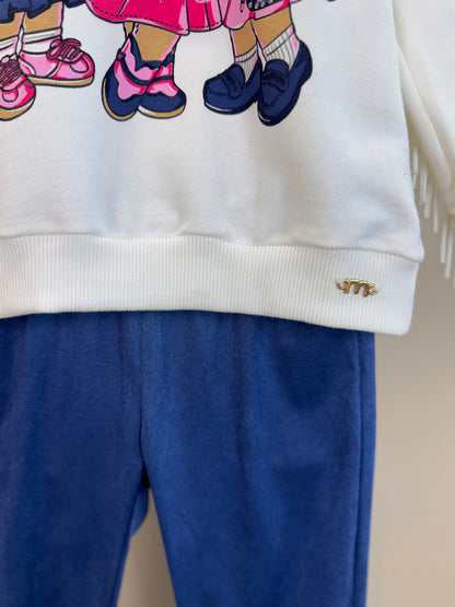 Conjunto Infantil Blusa Casaco Fabulous e Calça Legging Azul - Momi