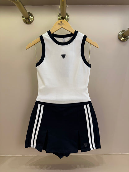 Conjunto Teen Regata e Short - Saia Preto - Authoria