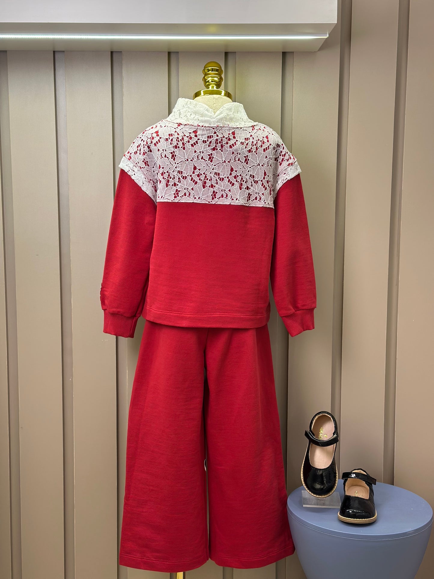 Conjunto Infantil Casaco e Calça Minnie Vermelho Berry - Animê