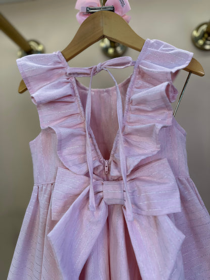 Vestido Infantil Rodado com Golinha Rosa - Luluzinha