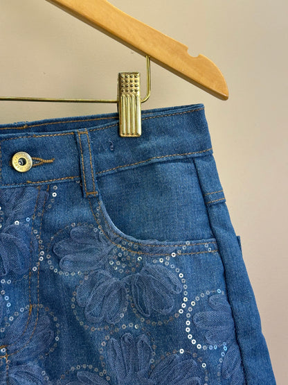 Shorts Infantil Bordado Tule Flores - Animê