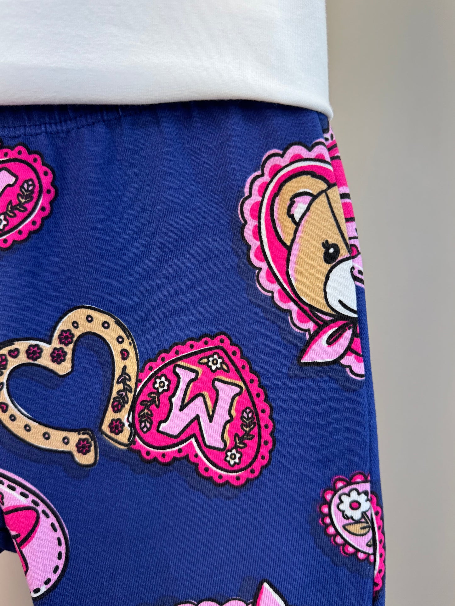 Conjunto Infantil Blusa Ursa Bolsa e Calça Legging Ursinhas Corações - Momi
