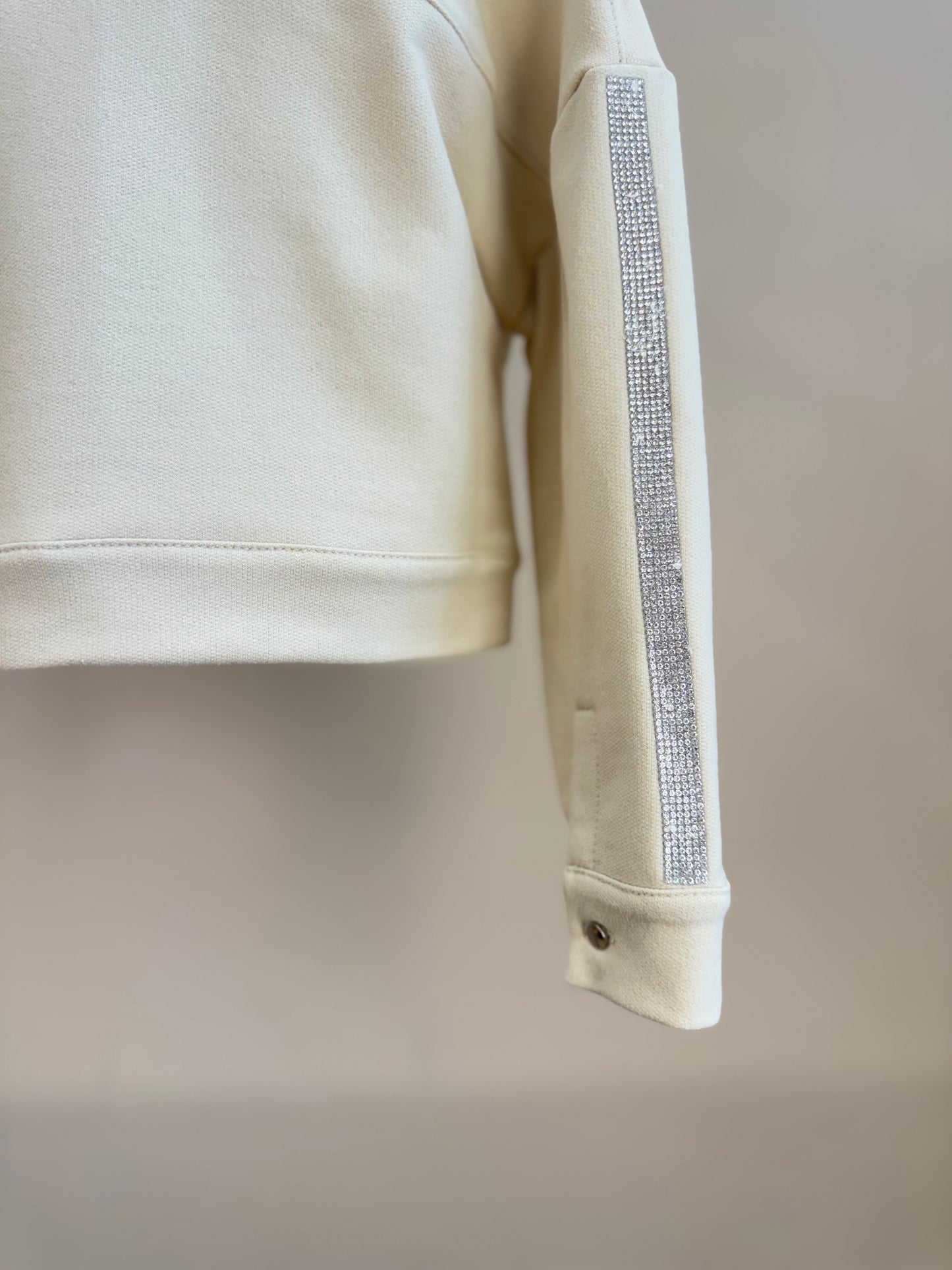 Casaco Infantil Strass Lateral Bege - Luluzinha