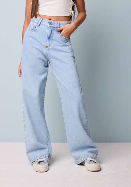Calça Teen Jeans Wide Reta - Authoria