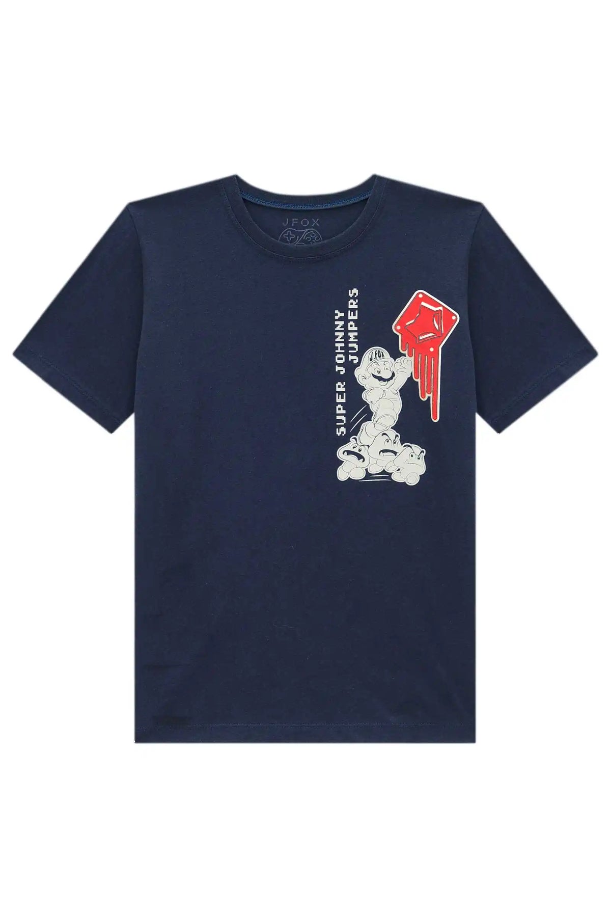 Camiseta Infantil Johnny Jumpers Azul Marinho - Little Johnny