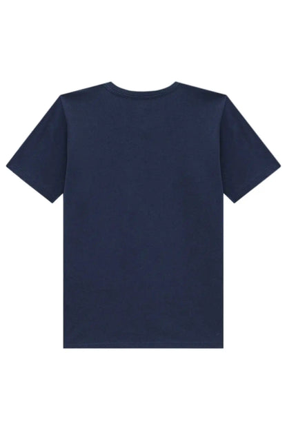 Conjunto Infantil Camiseta Johnny Jumpers Azul Marinho e Bermuda Molevisco Urban Flow Preto - Little Johnny