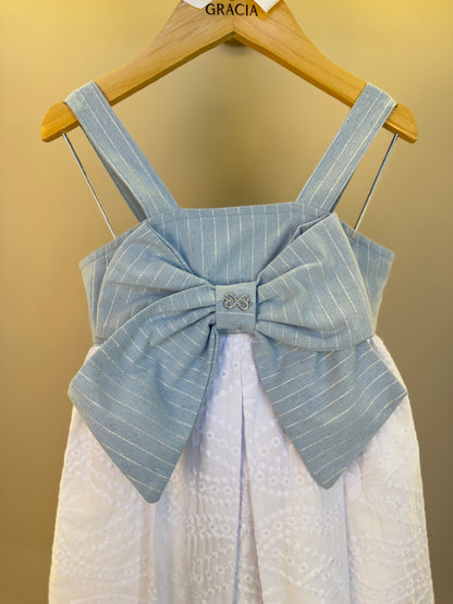 Vestido Infantil Big Laço e Laise - Luluzinha