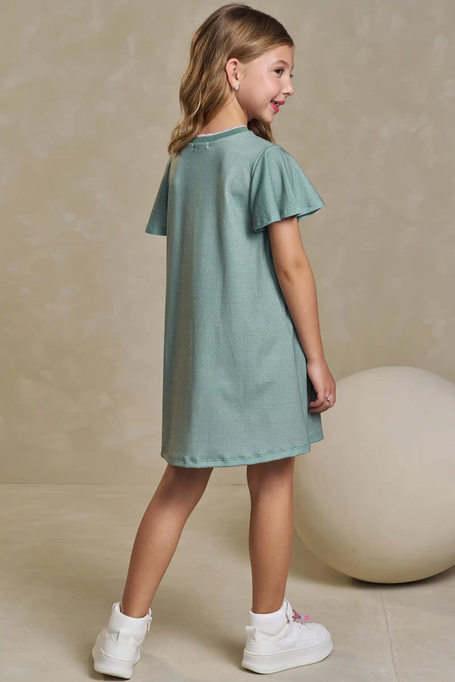 Vestido Infantil Algodão Fress Fashion & Cuteness Verde Ultramarine - Infanti