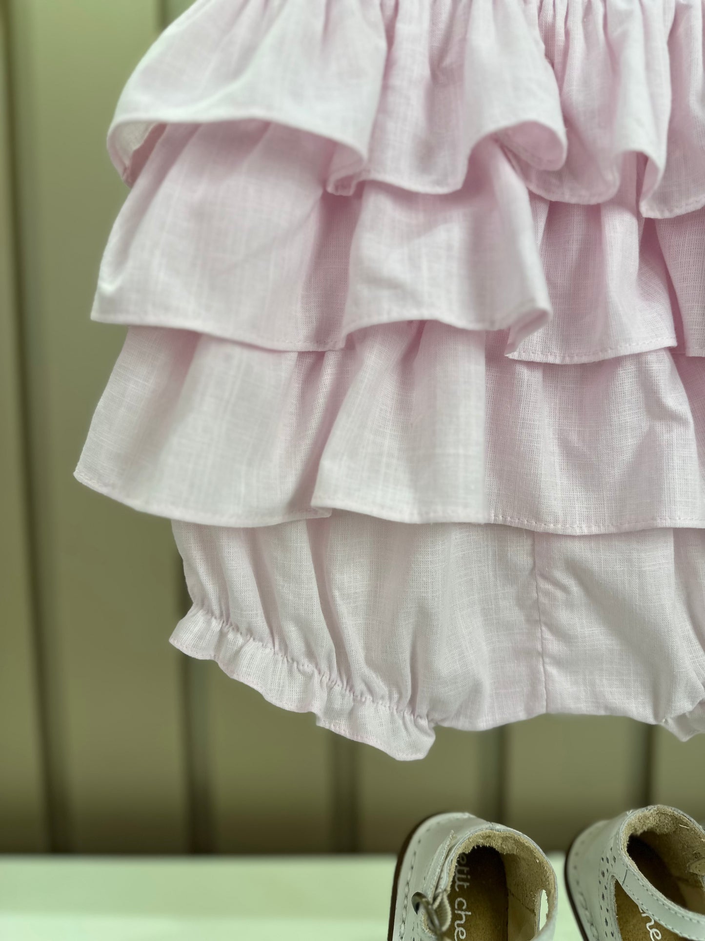 Pimpão Bebê Luxo Renda Gola Busto Bordado Babados Rosa - Roana