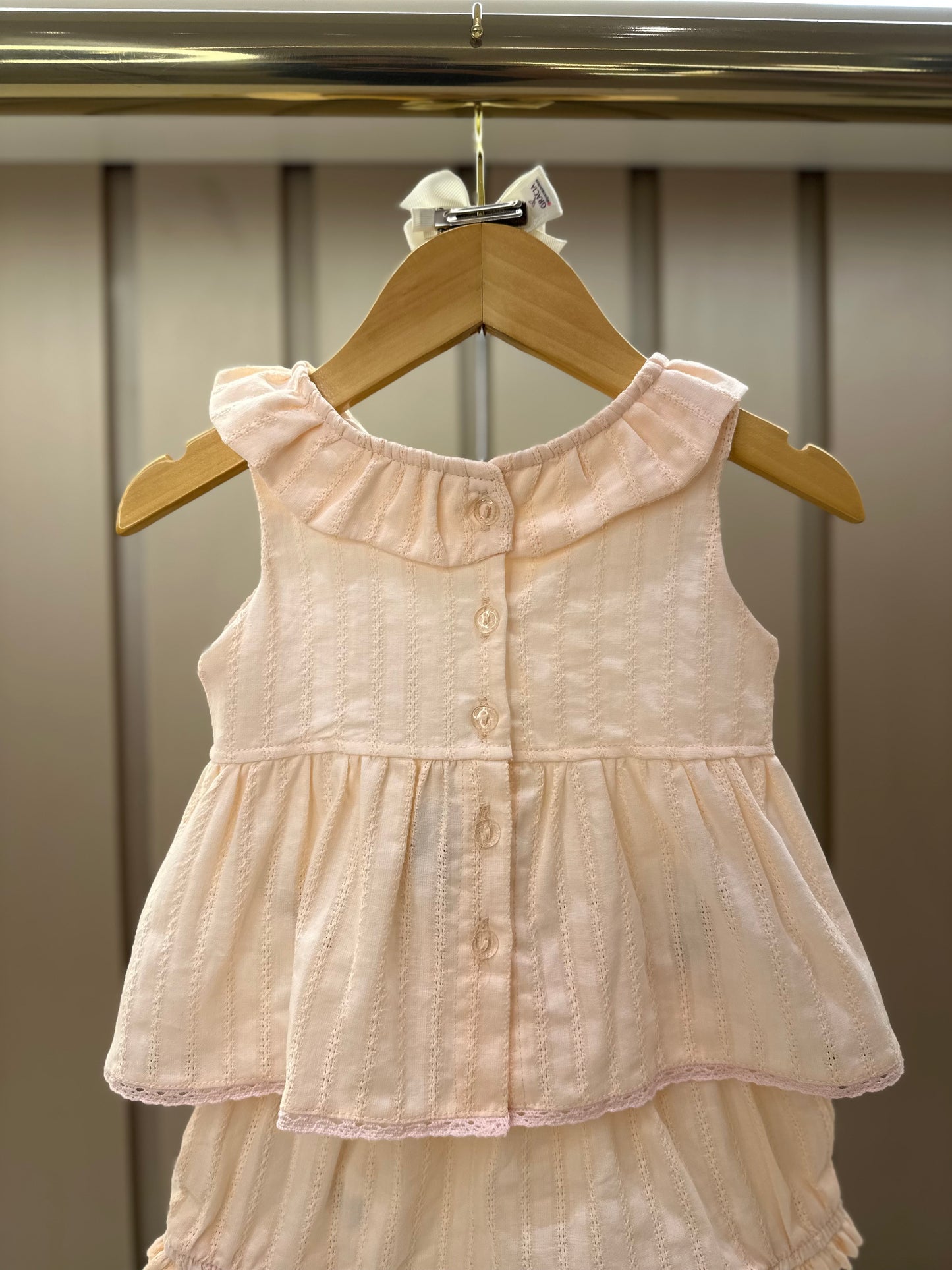 Conjunto Bebê Bata Golinha Bordados e Calcinha - Petit Cherie
