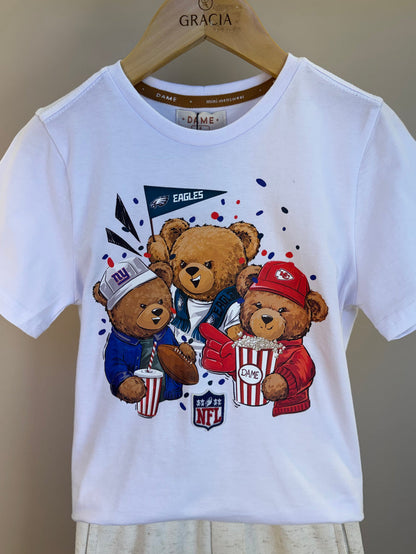 Camiseta Infantil Algodão NFL Teddy Torcedores - Dame
