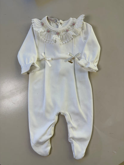 Saída de Maternidade Algodão Bebê Gola Renda Luxo - Roana