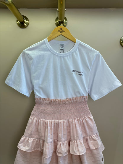 Conjunto Teen Camiseta Oversized All Need e Saia Listrada Lurex - Two In