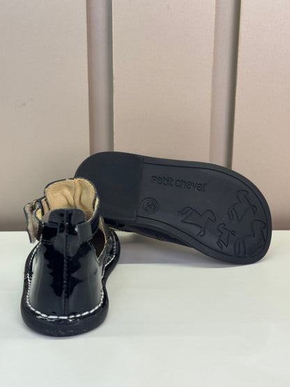 Bota Infantil Meia-Lua Verniz Noir - Petit Cheval