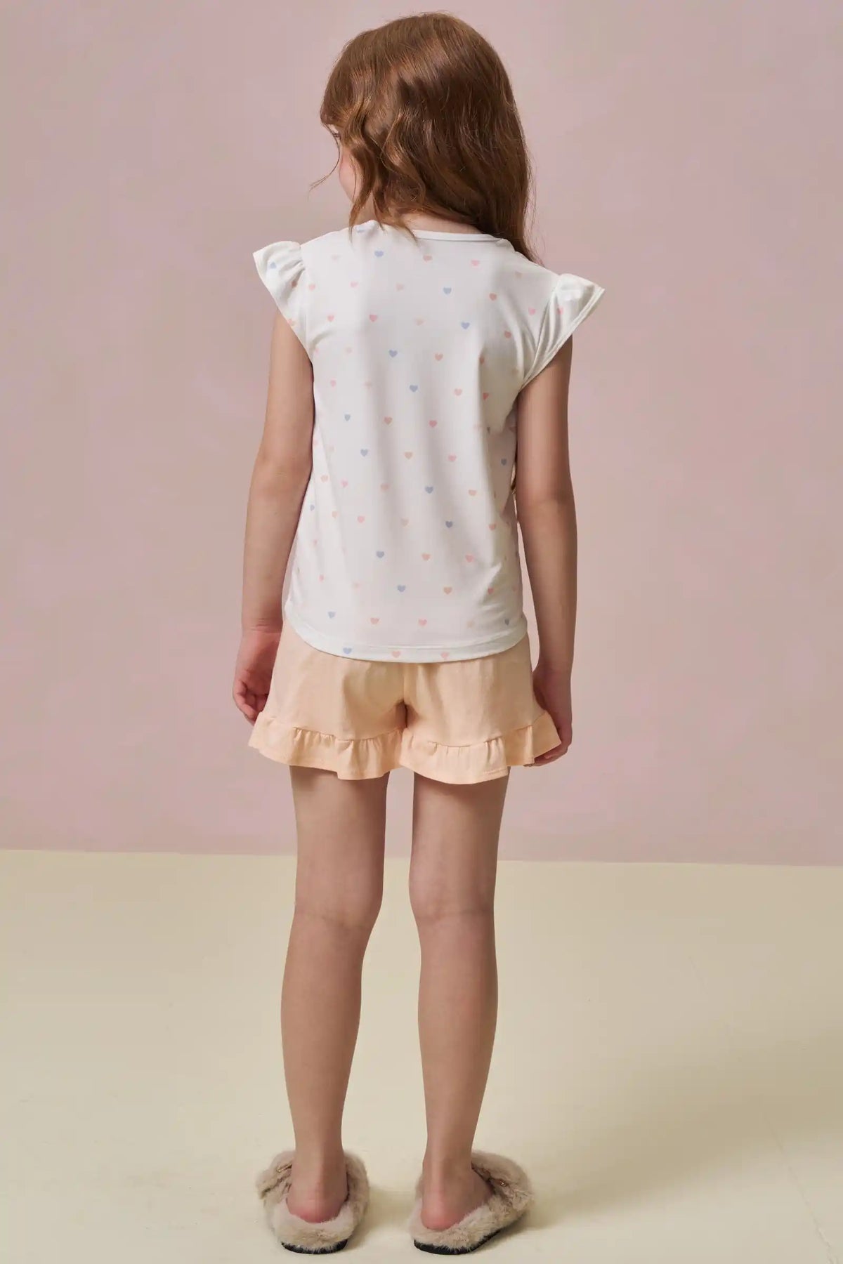 Conjunto Infantil Pijama Blusa Ursinha e Shorts Com Babadinho - Infanti