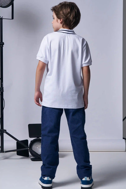 Camisa Polo Piquet Johnny Branco - Little Johnny