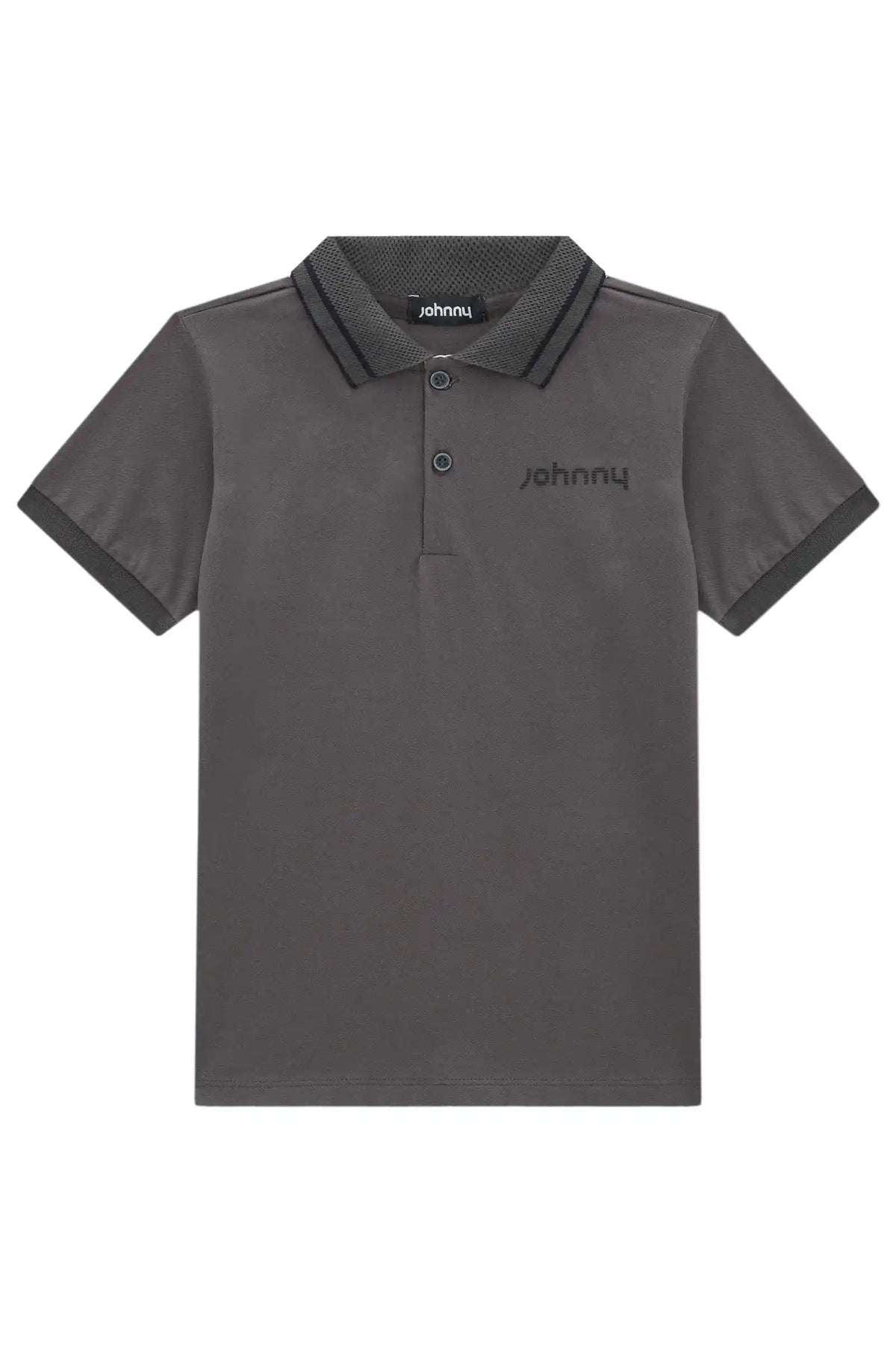 Camisa Polo Piquet Johnny Cinza - Little Johnny