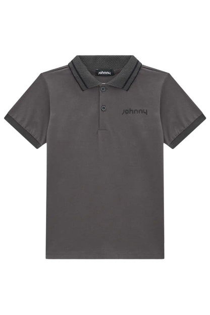 Camisa Polo Piquet Johnny Cinza - Little Johnny