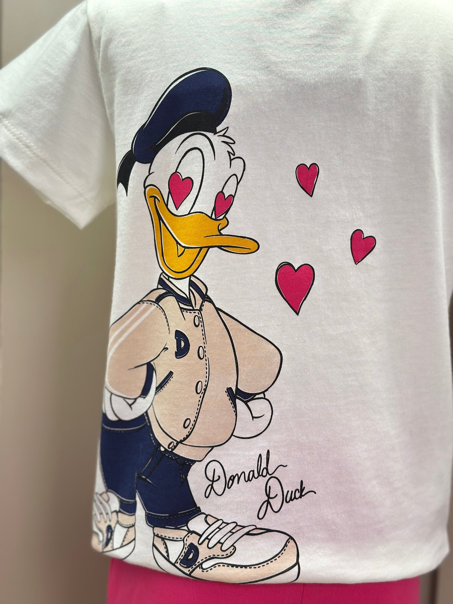 Conjunto Infantil Blusa Daisy  Lenço Coração e Legging  Rosa - Momi