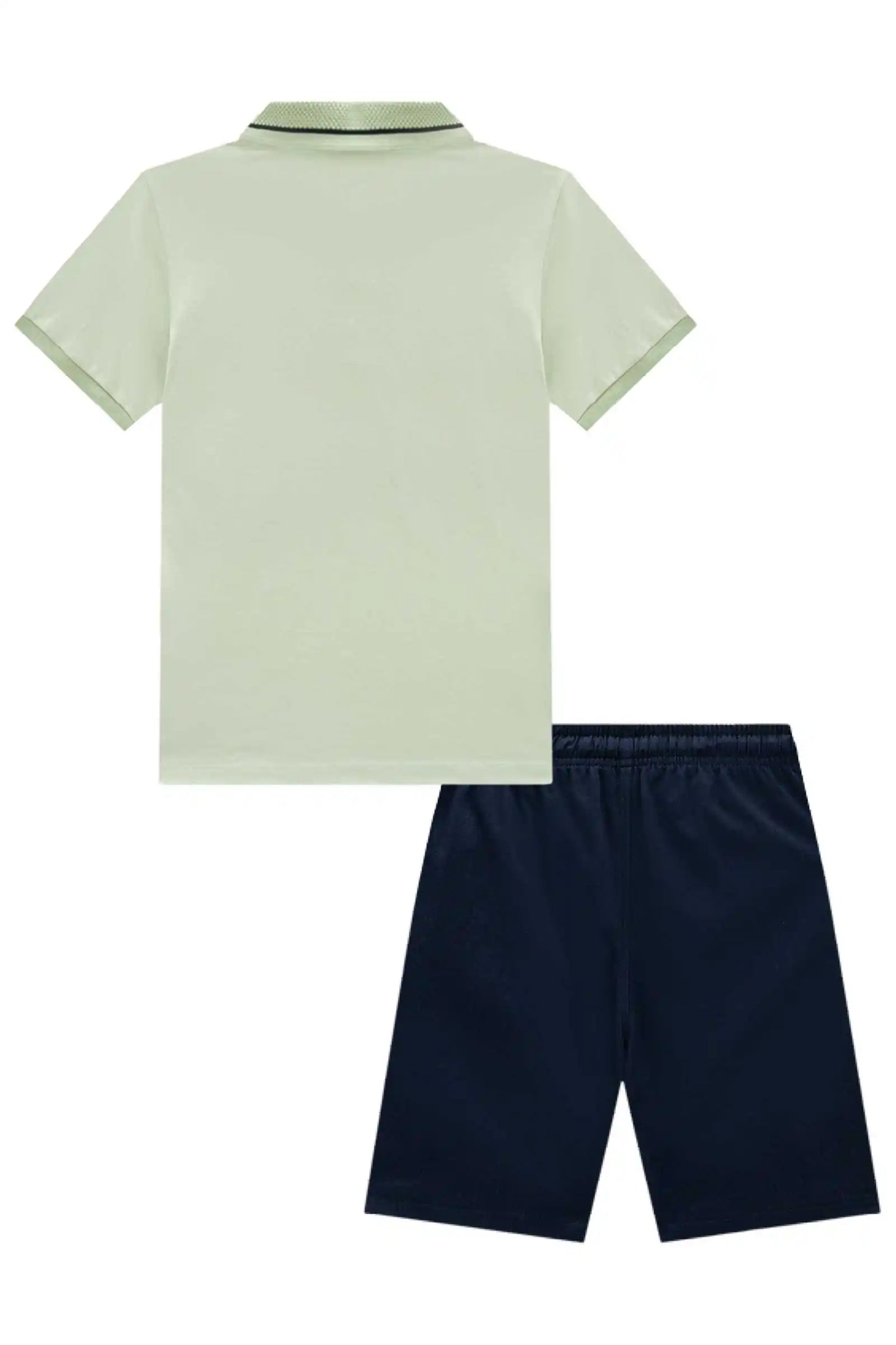 Conjunto Infantil Camisa Gola Polo Verde Menta e Bermuda Dolce - Little Johnny