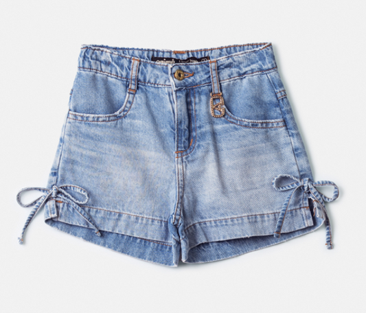 Shorts Infantil Jeans Laço - Animê