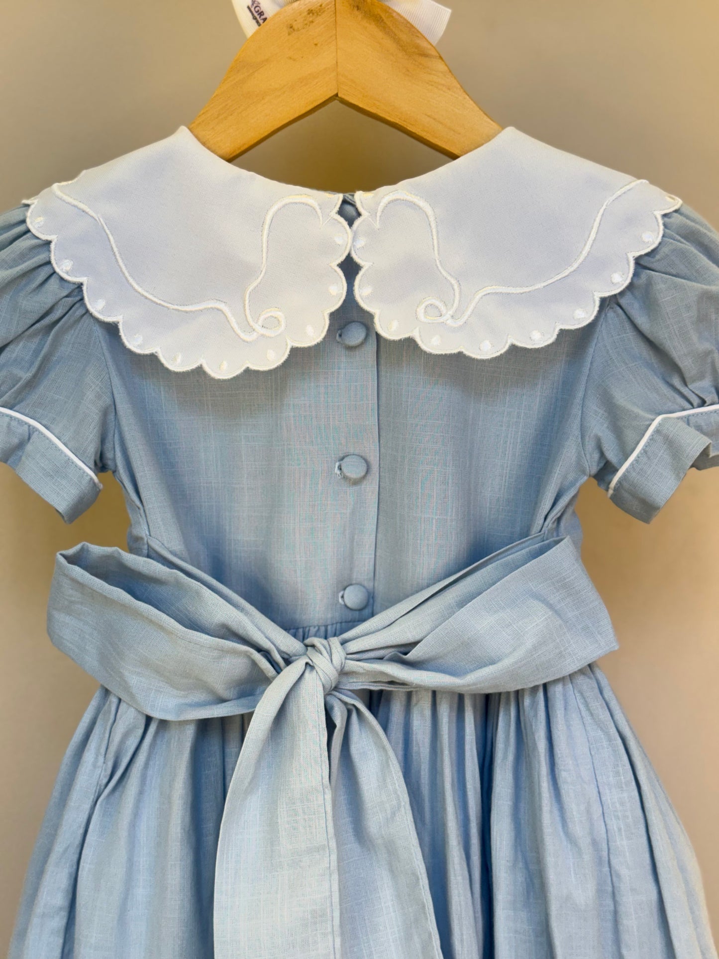 Vestido Infantil Clássico Algodão Glória Cambraia Orgânica Azul -  Gracia