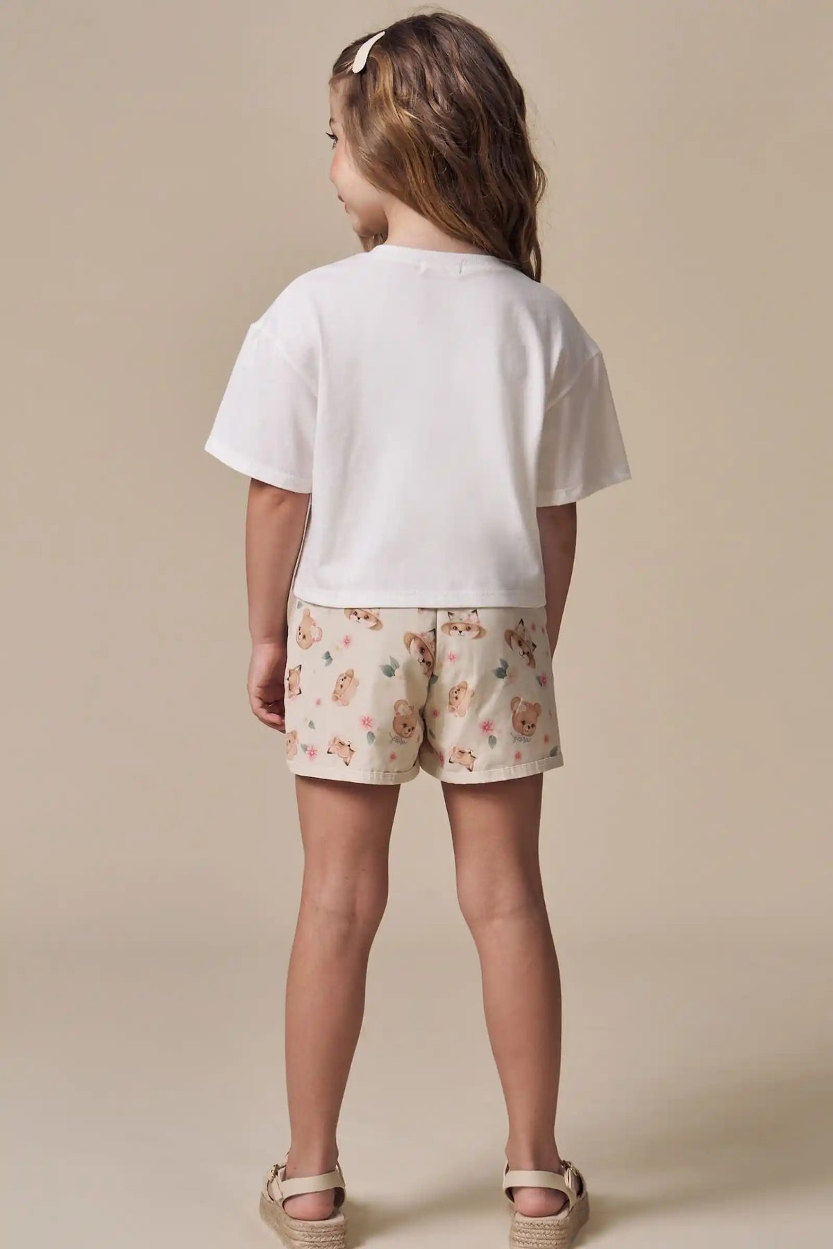Conjunto Infantil Blusa e Shorts Estampa Ursinhas - Infanti