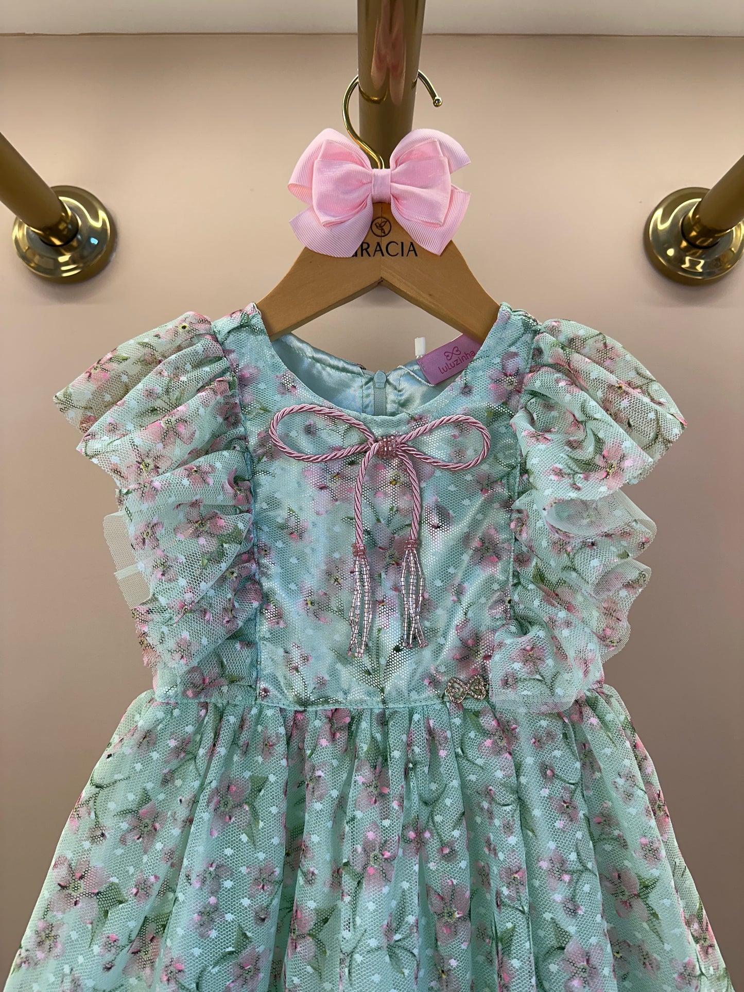 Vestido Infantil Rodado Em Tule Estampa Exclusiva - Luluzinha