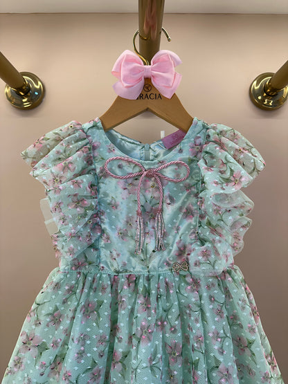 Vestido Infantil Rodado Em Tule Estampa Exclusiva - Luluzinha