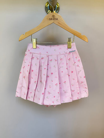 Saia-shorts Infantil Pregas Mini Flores - Pituchinhus