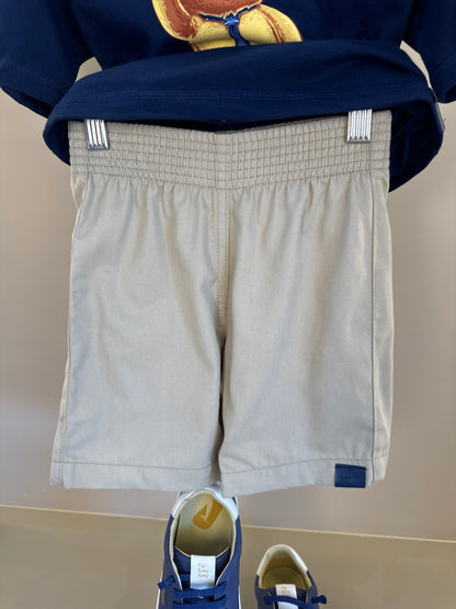 Conjunto Infantil T - Shirt Little Bear e Bermuda Azul Marinho - Youccie