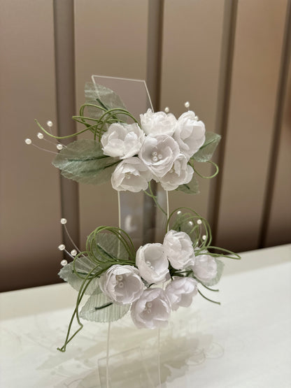 Laço Infantil Bouquet Flores Off white - Mio bebê