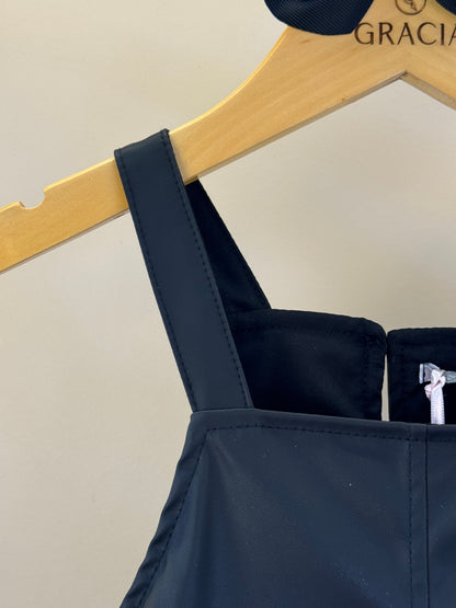Salopete Infantil Like Leather Preto - Gabriela Aquarela