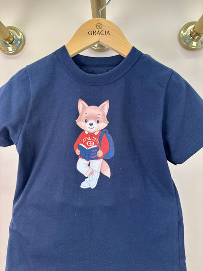 Conjunto Infantil Camiseta With Fox e Bermuda - Little Johnny