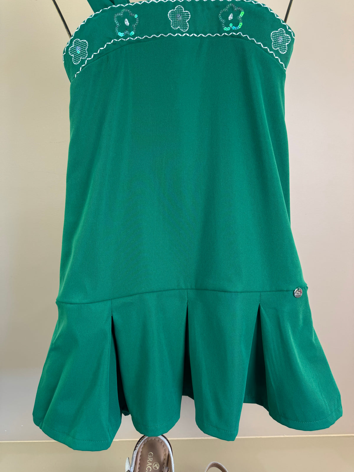 Vestido Infantil Trapézio Em Sarja Bordada - Mon Sucre