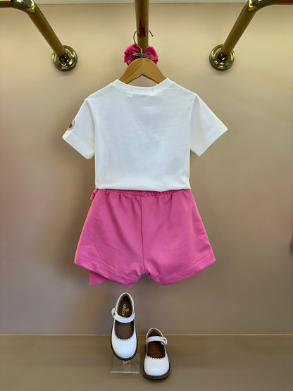 Conjunto Infantil Blusa Minnie e Shorts Laço Rosa Pop - Animê