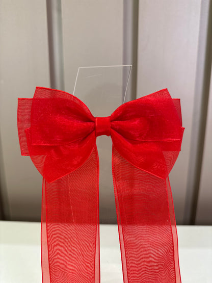 Laço Infantil Special Alongado All Organza Vermelho - Gracia PRÉ-VENDA