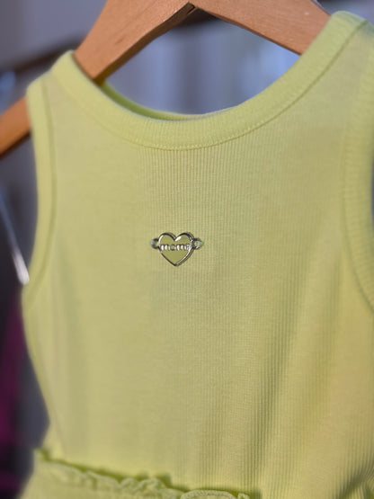 Vestido Infantil Regata Saia Marias Verde Melão - Momi