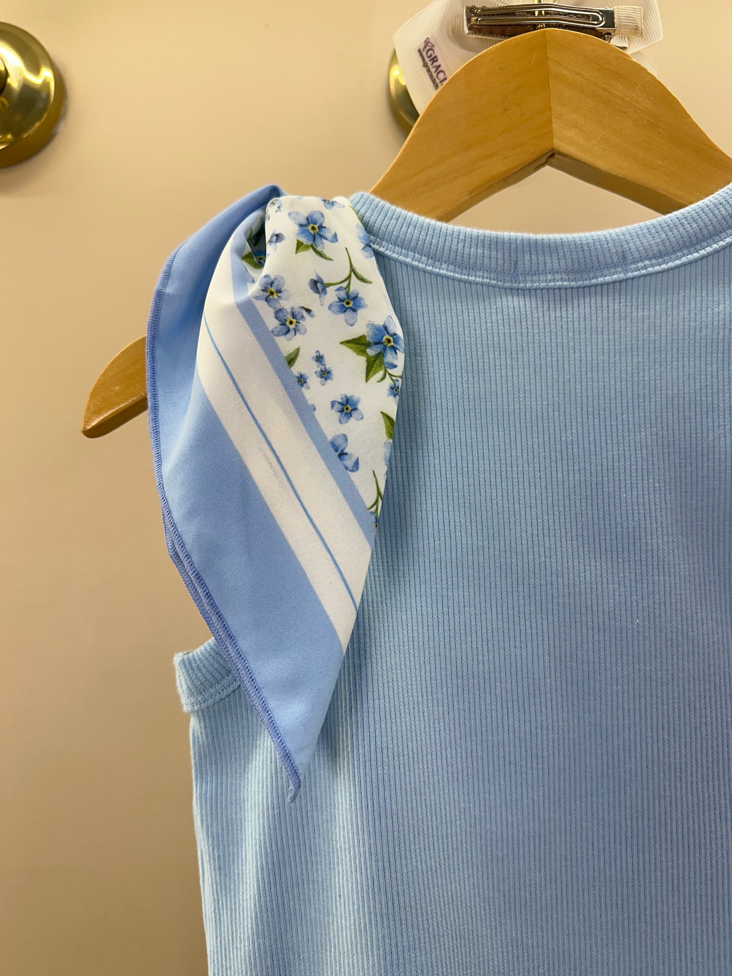 Blusa Infantil Regata Lenço Floral - Luluzinha