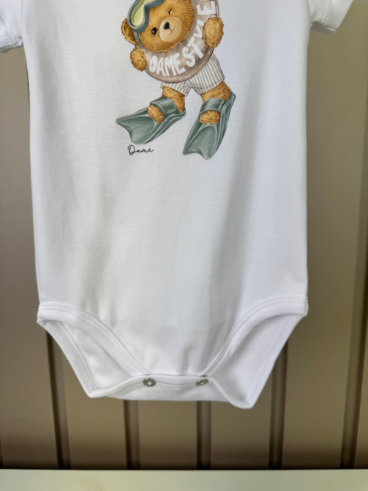 Body Bebê Algodão Egipcio Teddy Boia Branco - Dame