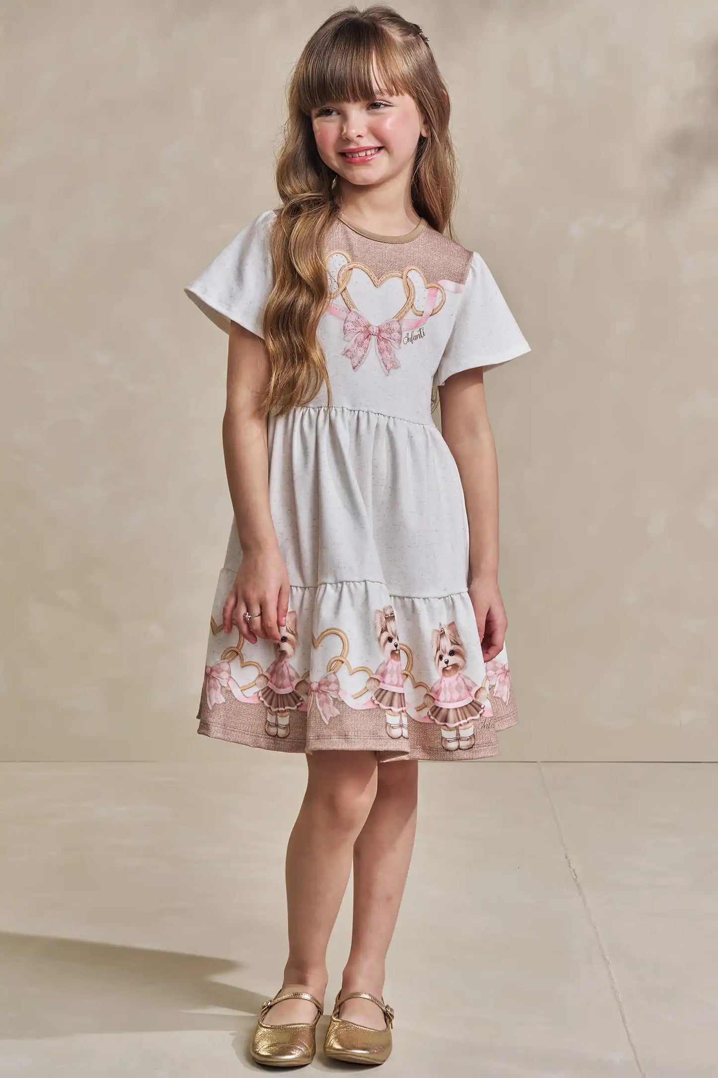 Vestido Infantil em Malha Power Bege Claro - Infanti