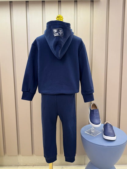 Conjunto Infantil Moletom YCC Ursinho Casaco e Calça Marinho - Youccie