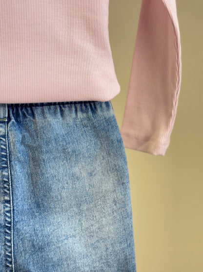 Conjunto Infantil Blusa Rosa ML e Calça Jogger Ursinhos Pompom Jeans - Gabriela Aquarela