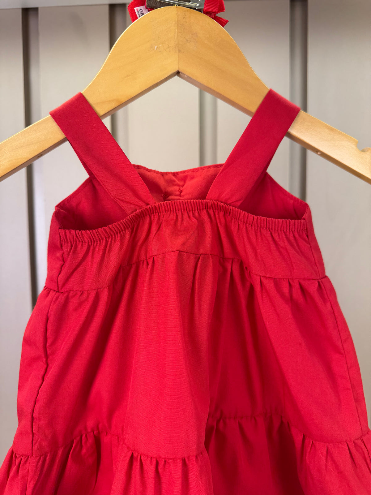 Vestido Infantil Laço Maxxi Babados Em Camadas Vermelho - Mon Sucre