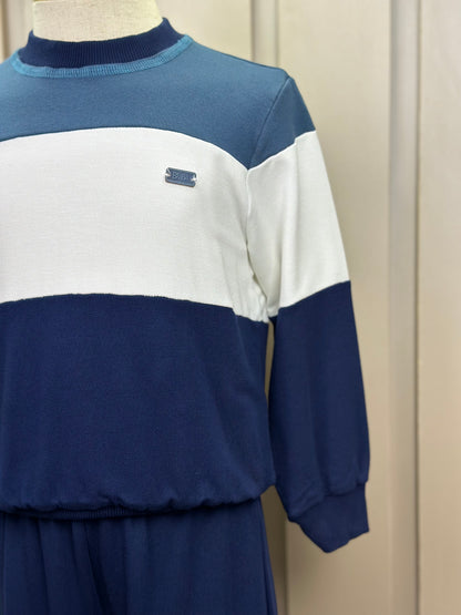Conjunto Infantil Moletinho Viscose Blusa Recortes e Calça Lisa - Beabá